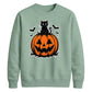 Spooky black cat jack-o-lantern Halloween Unisex Sweatshirt