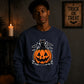 Spooky black cat jack-o-lantern Halloween Unisex Sweatshirt