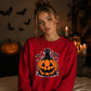 Spooky black cat jack-o-lantern Halloween Unisex Sweatshirt