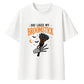 Spooky broomstick skeleton hand Halloween Oversized T-Shirt