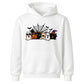 Spooky character group and spider web Halloween Kids Hoodie