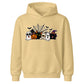 Spooky character group and spider web Halloween Kids Hoodie