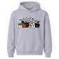 Spooky character group and spider web Halloween Kids Hoodie