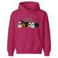 Spooky character group and spider web Halloween Kids Hoodie