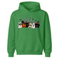 Spooky character group and spider web Halloween Kids Hoodie