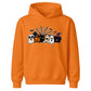 Spooky character group and spider web Halloween Kids Hoodie