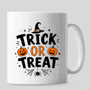Spooky classic trick or treat pumpkin quote Halloween Mug