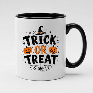 Spooky classic trick or treat pumpkin quote Halloween Mug