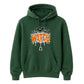 Spooky dripping text spider web graphic Halloween hoodie