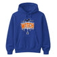 Spooky dripping text spider web graphic Halloween hoodie
