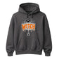 Spooky dripping text spider web graphic Halloween hoodie