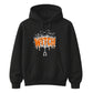 Spooky dripping text spider web graphic Halloween hoodie