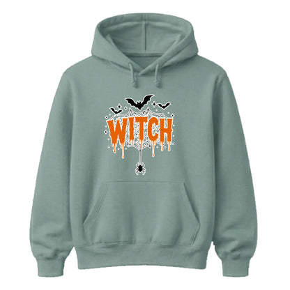 Spooky dripping text spider web graphic Halloween hoodie