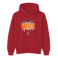 Spooky dripping text spider web graphic Halloween hoodie
