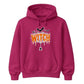 Spooky dripping text spider web graphic Halloween hoodie