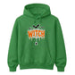 Spooky dripping text spider web graphic Halloween hoodie