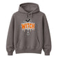 Spooky dripping text spider web graphic Halloween hoodie