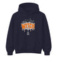 Spooky dripping text spider web graphic Halloween hoodie