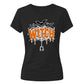 Spooky dripping text spider web Halloween Ladies t-shirt