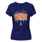 Spooky dripping text spider web Halloween Ladies t-shirt