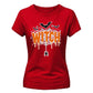 Spooky dripping text spider web Halloween Ladies t-shirt