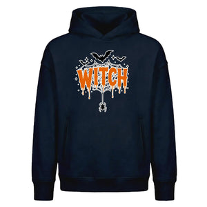 Spooky dripping web witch graphic Halloween Oversized Hoodie