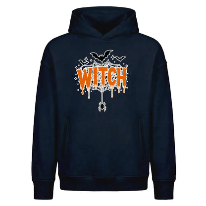 Spooky dripping web witch graphic Halloween Oversized Hoodie