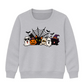 Spooky gang characters spider web Halloween Kids Sweatshirt