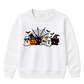 Spooky gang characters spider web Halloween Kids Sweatshirt