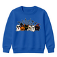 Spooky gang characters spider web Halloween Kids Sweatshirt