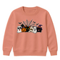 Spooky gang characters spider web Halloween Kids Sweatshirt