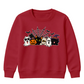 Spooky gang characters spider web Halloween Kids Sweatshirt