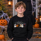 Spooky gang characters spider web Halloween Kids Sweatshirt