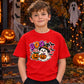 Spooky ghost candy print graphic Halloween Kids T-Shirt