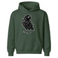 Spooky hand sketched dark raven bird Halloween Kids Hoodie