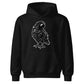 Spooky hand sketched dark raven bird Halloween Kids Hoodie
