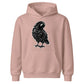 Spooky hand sketched dark raven bird Halloween Kids Hoodie