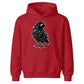 Spooky hand sketched dark raven bird Halloween Kids Hoodie