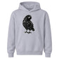 Spooky hand sketched dark raven bird Halloween Kids Hoodie