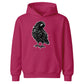 Spooky hand sketched dark raven bird Halloween Kids Hoodie