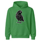 Spooky hand sketched dark raven bird Halloween Kids Hoodie