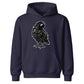 Spooky hand sketched dark raven bird Halloween Kids Hoodie