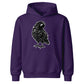 Spooky hand sketched dark raven bird Halloween Kids Hoodie