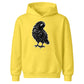 Spooky hand sketched dark raven bird Halloween Kids Hoodie