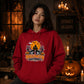 Spooky haunted house night graphic print Halloween hoodie