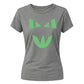 Spooky mischievous cat face Glow in the Dark Ladies T-Shirt