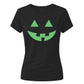 Spooky neon glowing pumpkin face Glow in the Dark Ladies T-Shirt