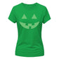 Spooky neon glowing pumpkin face Glow in the Dark Ladies T-Shirt