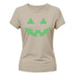 Spooky neon glowing pumpkin face Glow in the Dark Ladies T-Shirt