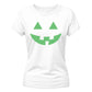 Spooky neon glowing pumpkin face Glow in the Dark Ladies T-Shirt
